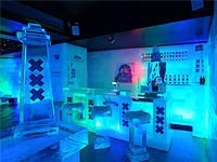 ice bar a bar made of ice bar stools made of ice drinks glasses made ...