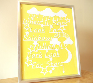 Rainbow and Stars Inspirational Papercut - Choose your colours
