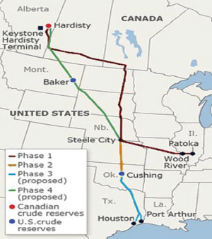 transcanada keystone pipeline map