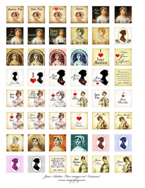 Jane Austen Fan Appreciation 1 inch square digital collage sheet for ...