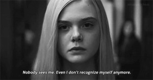 ... Elle Fanning ignored Movie Quote saying black and white gif movie