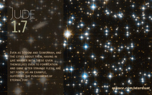 Bible Quote Jude 1:7 Inspirational Hubble Space Telescope Image