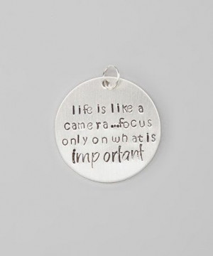 Sterling Silver 'Life is Like a Camera' Round Pendant by Pebbles Jones ...