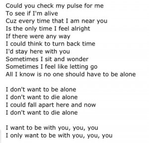 Some lyrics from Sleeping With Sirens' single 