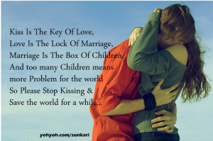 Funny SMS Kiss Is The Key Of Love quotes