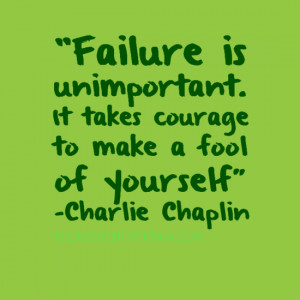 Failure is unimportant - Charlie Chaplin Quotes Images