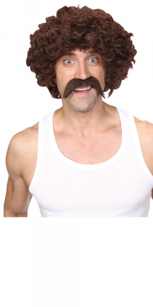 costumes funny athlete retro 1970 s scouser moustache wig set costume