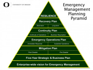 Emergency management planning pyramid