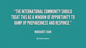 ... as a window of opportunity to ramp up preparedness and response