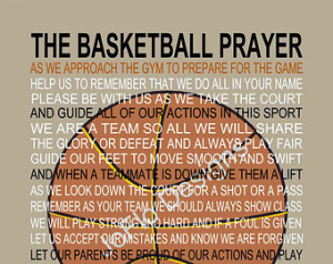 The Basketball Prayer personalized with Basketball 11 X 14 ...
