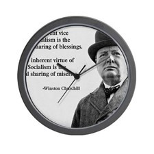 Winston Churchill Capitalism Quote Wall Clock for