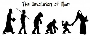 devolution of man silhouette