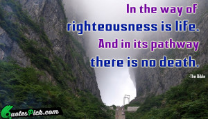 In The Way Of Righteousness Quote by Bible @ Quotespick.com
