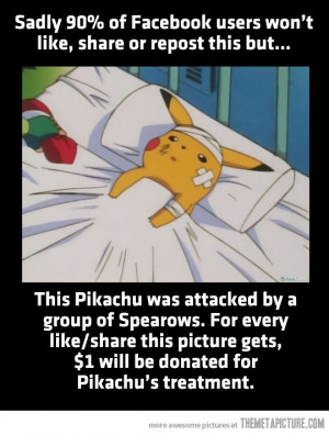Funny photos funny Pikachu sick bed