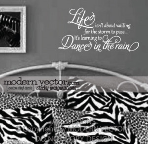 Details about LIFE Quote Vinyl Wall Quote Decal DANCE IN THE RAIN