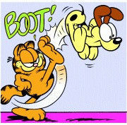literal case of Kick the Dog from Garfield .