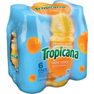 Tropicana 100% Orange Juice, 10 fl oz, 6 pack