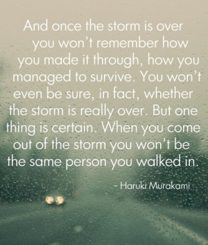 haruki murakami quote and once the storm is read more show less