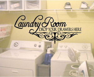 LAUNDRY Makes Me A Basket Case - Vinyl Wall Decals Stickers Quotes