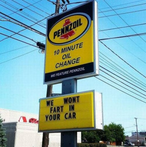10 minute Oil Change #Car, #Fart, #Gas