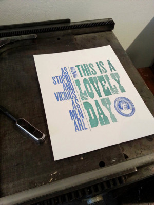 ... Cat's Cradle - Two Letterpress Prints - Literature/Quotes - Under 20