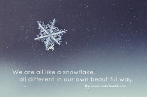 We are like a snowflake...