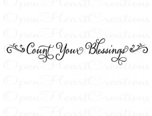 Count Your Blessings Wall Decal - Picture Photograph Family Entryway ...