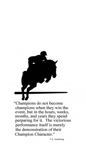 143 hq jumping horse and rider with champions quote 28 x 47 inches 34 ...