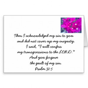 Confessions. Christian bible verse card.
