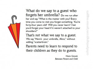 ... teachers to consider. Haim Ginott quote on how we speak to children