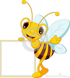 Funny Cartoon Bee With Big