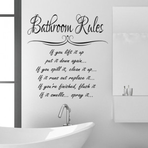 Bathroom Rules Wall Sticker Quote funny Vinyl Decal Graphic Transfer ...