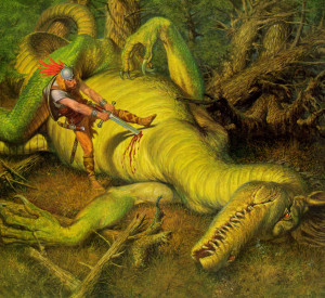 The Slaying of Glaurung - Darrell Sweet