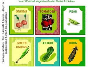 Printable vegetable markers for Spring.
