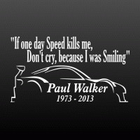 AD301 Sticker Paul Walker If one day speed kills me gif