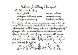 Image of calligraphy P11-54 Recipe For A Happy Marriage