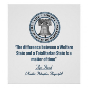 Ayn Rand quote on Welfare Posters