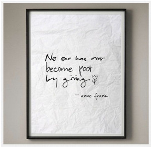 Anne Frank Quote - 8X10- Inspirational Wall Art - Black white Cottage ...