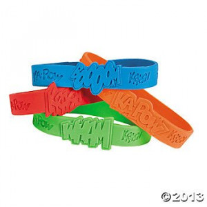 Superhero Sayings Bracelets - Oriental Trading - 5.25 for 24 of them