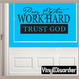 work hard trust god Scriptural Christian Vinyl Wall Decal Mural Quotes ...