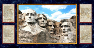 Picture of Mount Rushmore and Presidential Quotes 24x44 Large Fabric ...