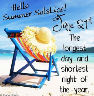 Hello Summer Solstice! June 21st. The longest day and shortest night ...