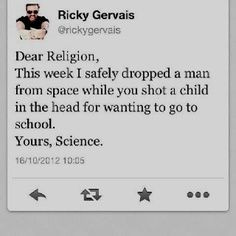 Ricky Gervais Quotes On Religion | Ricky Gervais Tweet More