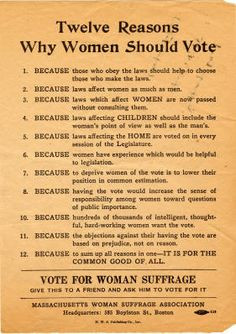 Woman Suffrage Association that was handed out during Suffrage ...