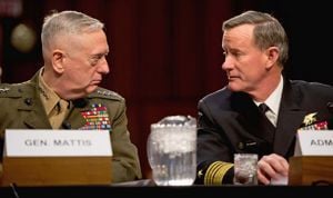 Gen. James Mattis (left), commander of U.S. Central Command, and Navy ...