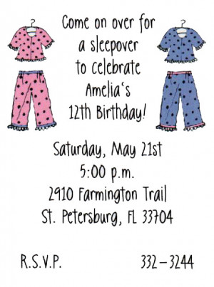 Adult Pajama Party Invitations