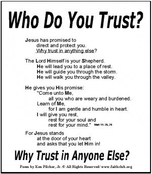 christian poem about who do you trust do you trust jesus have trust