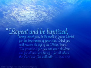 Believe Repent and be Baptized | Acts 2:38 Bible Verse