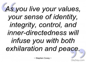 as you live your values stephen covey