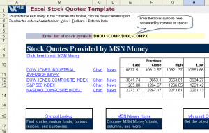 Download stock quotes into Excel using this web query template. Choose ...
